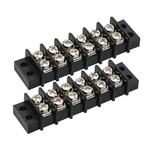 MGI SpeedWare Double Screw Terminal Junction Block 6 Circuit 300V/20A, Row Barrier Strip (2-Pack)