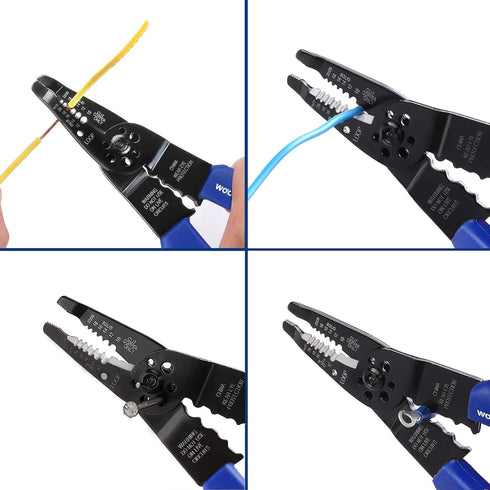 WORKPRO 8-Inch Wire Stripper, Multi-Tool Wire Cutter for Stripping, Cutting & Crimping, W091033AE