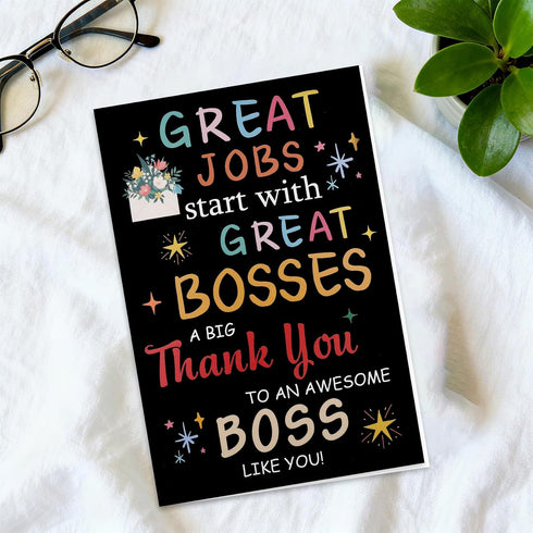 Boss Day Card Bosses Day Cards Gifts Boss Gifts for Men Thank You Card Gift for Leader Manager Bosses Birthday Gift