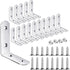 18-Pack L Shape Corner Brackets, Stainless Steel Metal Angle Braces for Wood