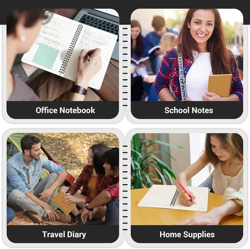 EUSOAR Spiral Notebook College Rule - A5, 24 Packs, 120 Pages Lined Travel Writing Notebooks