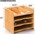 DEAYOU Bamboo Desk File Organizer, 13" Document Letter Tray Sorter with 2 Adjustable Shelves, 4 Tier Mail Organizer