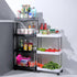 4-Layers Storage Rack Multi-functional Storage Cart Utility Rolling Storage Cart Trolley with Lockable Wheels Large