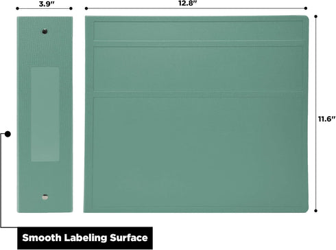 Carstens 4-Inch Heavy Duty 3-Ring Binder, Mint, Waterproof Cover, Holds 600 US Letter Sheets