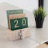 Notakia Perpetual Calendar, Vintage Wooden Calendar for Home Office Desk Accessories (Green)