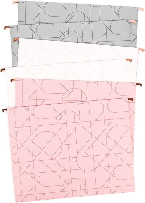 U Brands Hanging File Folders, Modern + Pretty, Pack of 12, 72 Count Total