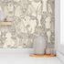 Spoonflower Removable Wallpaper Swatch - Neutral Cow Cattle Farming Rustic Farmhouse Dairy Friesian Bull Ox Highland