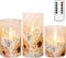 Sunflower Glass Flameless Candles Battery Operated with Remote Timer Flickering LED Pillar