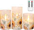 Sunflower Glass Flameless Candles Battery Operated with Remote Timer Flickering LED Pillar