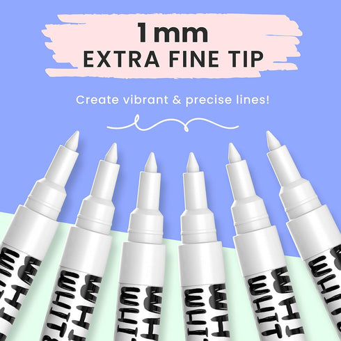 Chalkola White Chalk Markers - White Dry Erase Liquid Chalk Pens for Chalkboard, Blackboard, Window, Bistro, Car Glass, Board, Signs - 1mm Extra Fine Tip Chalkboard Chalk Markers by Chalkola