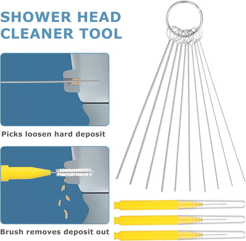 Gatuida Shower Head Cleaner, Small Gaps Hole Anti-Clogging Brush, Shower Nozzle Clog Removal Picks, 20PCS