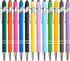 PASISIBICK 12 Pieces Metal Ballpoint Pen with Stylus Tip, 2 in 1 1.0 mm Black Ink for Smartphone and Tablet (Pack of 12)