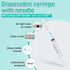 100 Pack 3 ml/cc Syringes with Needle-23G, 1.0 inch Needle Luer Lock Syringe- Sterile, Sample Injection, Labs, Disposable, Individually Packaged
