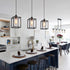 AOJUNSANSAN Black Pendant Lights for Kitchen Island Industrial Lantern Pendant Light Fixtures with Clear Glass Shade
