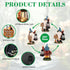 ZQQLITE Garden Gnome Statues Figurine Lights - Solar Powered Lighting Outdoor Decorations with Lantern & Welcome Sign