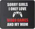 I Love Video Games and Mom Mouse Pad, 9.5 x 7.8 Inch Gaming Mat, Funny Gifts Idea for Boys Teens - Valentines Day