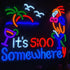 5:00 Jigsaw Puzzle IT'S FIVE OCLOCK SOMEWHERE Neon Light Sign, Man Cave Men LED Light, Home Wall Signs Gifts
