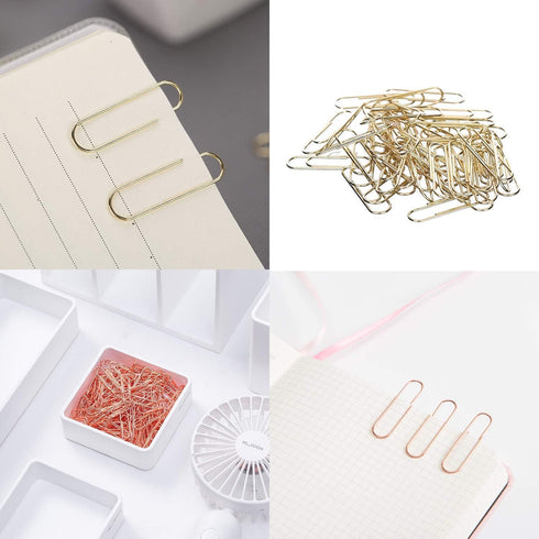 KIDMEN Rosegold Kit, Set of 226pcs Binder Clips, Paper Clips, Push Pins