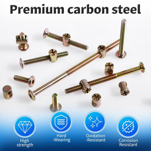 FOCMKEAS 8 M6 20mm Pcs Crib Screws,Hex Socket Drive Round Head Screw,Furniture Bolt,Crib Parts,Zinc Plated Carbon