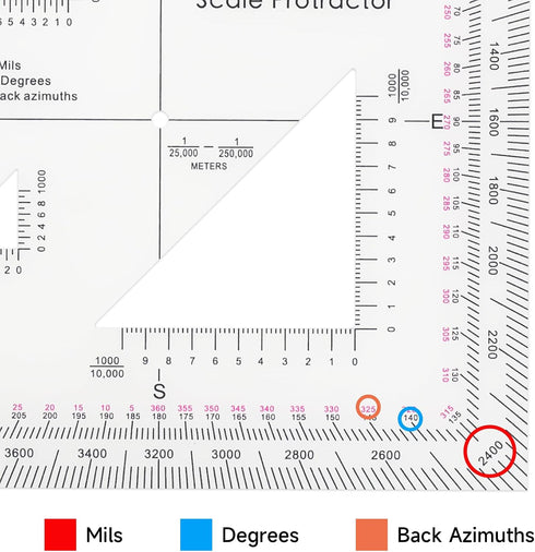CYA Military Coordinate Scale Protractor for Accurate Land Navigation