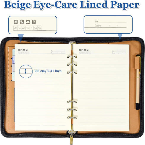 SAYEEC A5 Executive Conference Folder Business Notebook Zipped Organizer with Faux Leather
