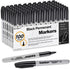 Permanent Markers Black, Bulk 100 Pack Fine Point Permanent Marker Set, Waterproof, Quick Drying Office Supplies