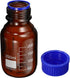 PATIKIL 250mL Reagent Media Bottle, 1Pcs Round Graduated Glass Storage Bottle, Blue Screw Cap