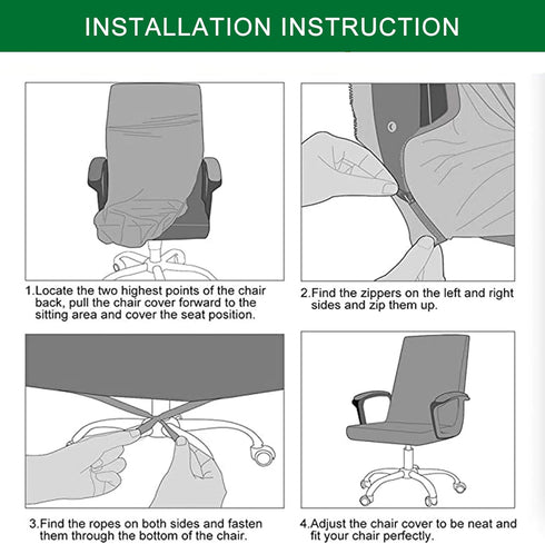 A26 CRFATOP Stretch Computer Office Chair Cover with Durable Zipper - Universal Rotating Desk Chair Slipcover, Simplism