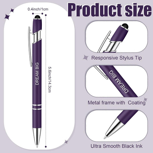 Zonon 12 Pieces Fine Point Inspirational Motivational Pens, Fun Quotes Ballpoint Pens for School Office Gifts (Dark