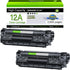 greencycle Q2612A Toner Cartridge Replacement for HP 12A Black Toner for Laserjet 1020 1010 1012 Printers - 2PCS