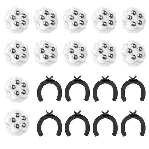 Dixiao 16 360 1.8 inch Pcs White Self Adhesive Stickers Heavy Caster Wheels with Brake Pads, Free Roll Swivel Wheel