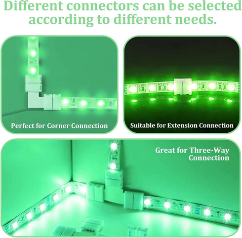 Zelphvt 28 3 10mm Pcs Pin LED Strip Connector L Shape Extension T Shape Solderless LED Light Connectors Adapter Track