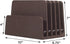 MobileVision Executive Dark Brown Desktop File Folder Organizer, 5 Slot Dividers and Paper Tray