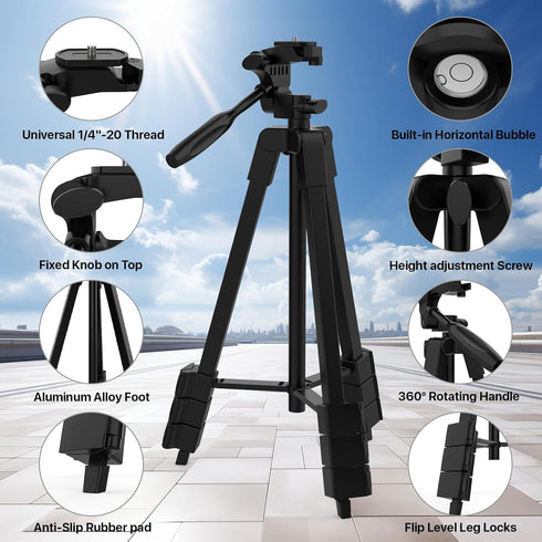 DegLasers Tripod,1/4"-20 Mount,18" 3-Way Laser Level Thread Lightweight Aluminum Portable Adjustable Tripod