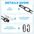 10 2 Set 110 lbs PATIKIL ft Light Fixture Chain, Lighting Chain Metal Looping Link with Quick Link Screw Lock