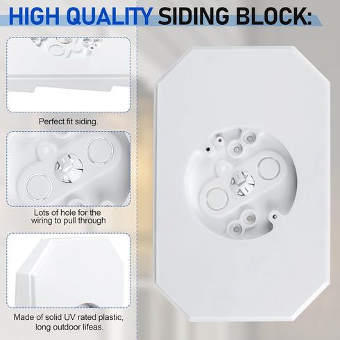 Siding Mounting Block 8141DBL, Outdoor Light Mount Kit with Electrical Box for 1/2 inch Lap Double Siding