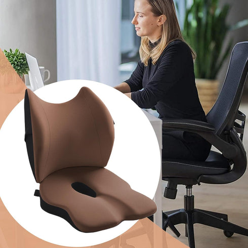 Generic Ergonomic Memory Foam Cushion: Orthopedic Back Support Pillow, Coccx Seat Cushion With Lumbar Support, Car Seat
