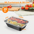 50 pack (100 25oz pieces) meal prep containers, reusable, easy to open with lid, food safe, suitable for microwave