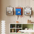 Hanging Wall File Organizer, Metal Wall Mounted Holder with Handles and Hooks, 3 Packs for Home Office Decor