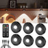 Rechargeable Puck Lights with Remote, Black 2400mAh Battery Touch Light, Magnetic Tap