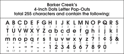 Barker Creek Letter Pop-Outs, 4" Dots Multicolor Designer Letters for Bulletin Boards, Signs, Displays, and More!