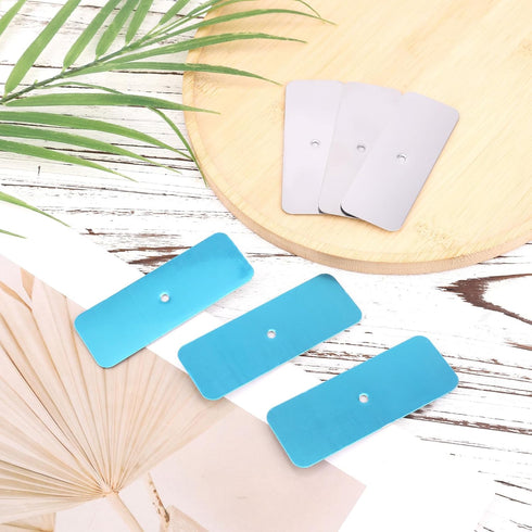 Gosknor 6pcs Counter Metal Adhesive Strips for Magnetic Under Cabinet Lights, Replacement Metal Adhesive Backing Plate