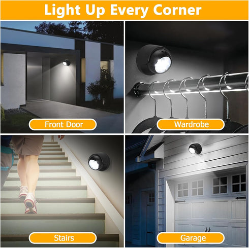 (1 Pack) Motion Sensor Outdoor Lights - Outdoor Motion Sensor Light Battery Operated Wireless Spotlight Motion Detector