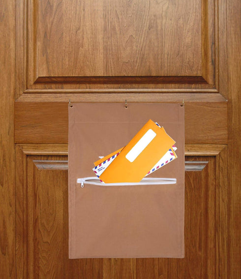 Mail Catcher Bag for Mail Slots, Efficient Letter Cage Door Bag, Reduces Drafts for Home Office and Garage Doors (Tan)