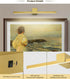 15.7 inch Dimmable Brass Battery Operated Picture Light with Remote,Wireless Gallery Lights Brass Rechargeable Display