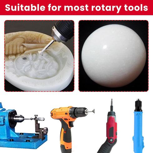 Stone Carving Set Diamond Burr Bits, 13PCS Polishing Kits Rotary Tools Accessories for Carving, Engraving, Grinding