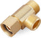 Lead-Free 4 PCS Brass Angle Stop Add-A-Tee Valve, 3/8" Female by 3/8 Inch by 3/8-Inch Male T Extender Water Compression