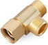 Lead-Free 4 PCS Brass Angle Stop Add-A-Tee Valve, 3/8" Female by 3/8 Inch by 3/8-Inch Male T Extender Water Compression