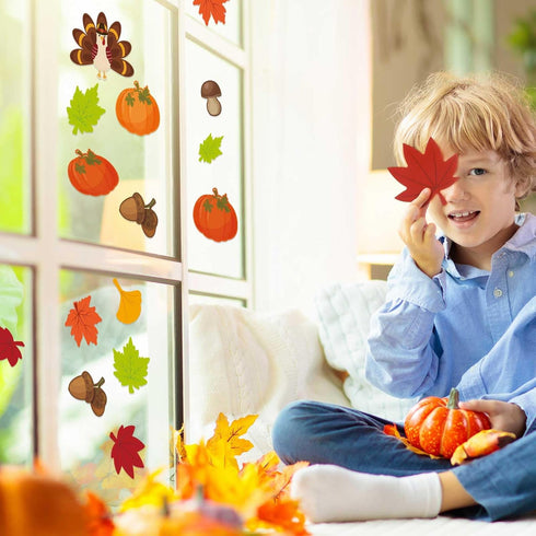 Pasimy 96 Pcs Fall Bulletin Board Decorations - Thanksgiving Classroom Cardboard Cutouts for Autumn Harvest Decor