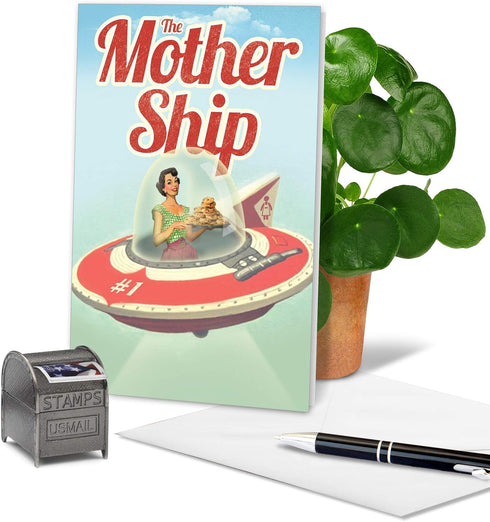 NobleWorks Happy Mother's Day Card, Funny Greeting Notecard for Mom, Stepmom, with Envelope
